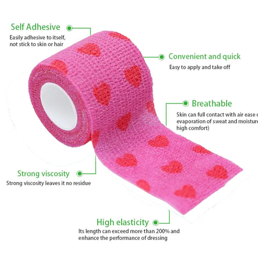 Cover them Paws - Self Adhesive Wraps - Pink Hearts
